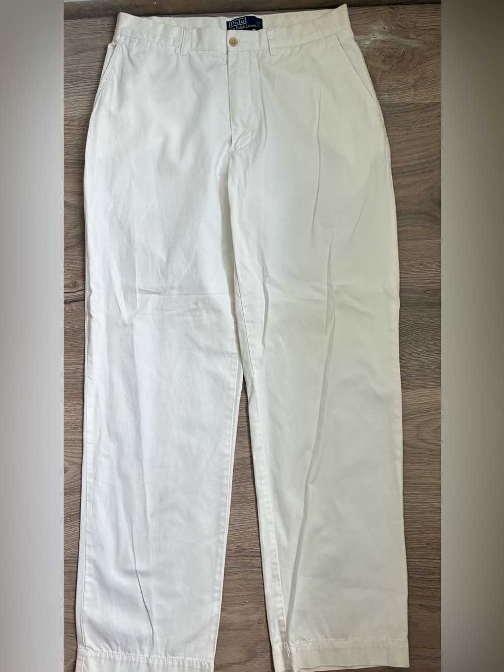 Polo Ralph Lauren Prospect Pant Men’s White Cotton Chino Flat Front Size 33x32